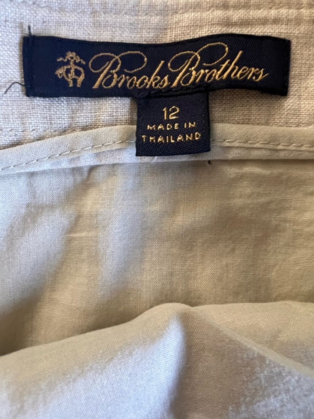 Brooks Brothers linen pleated a-line skirt in tan size 12 excellent condition - Picture 11 of 12